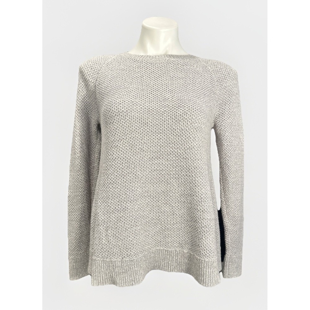 Loft Size‎ Medium Gray Knit Long Sleeve Tulip Back Sweater